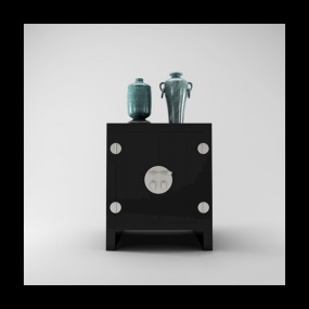 新中式边柜3D模型设计